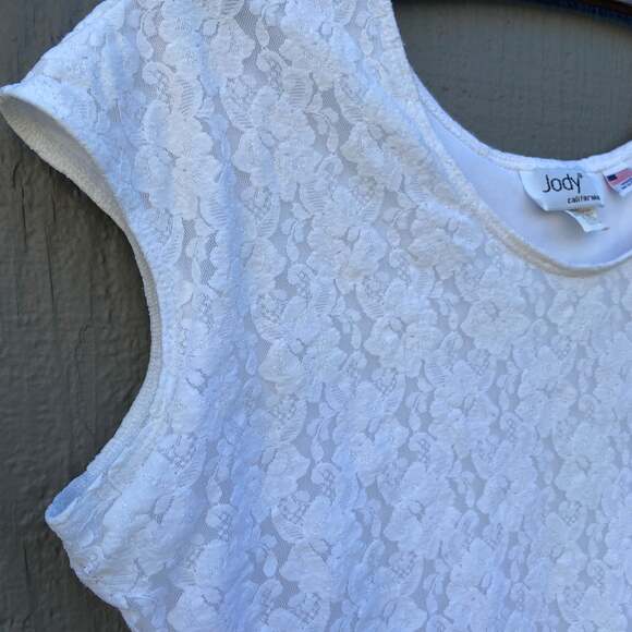 Vintage Jody California White Sleeveless Lace Top - Picture 4 of 6
